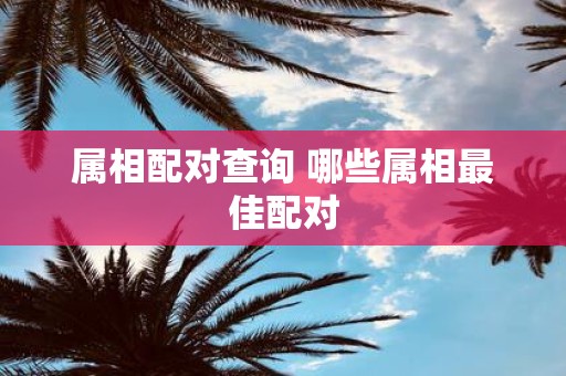 属相配对查询 哪些属相最佳配对