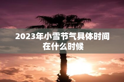 2025年小雪节气具体时间 在什么时候