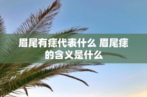 眉尾有痣代表什么 眉尾痣的含义是什么