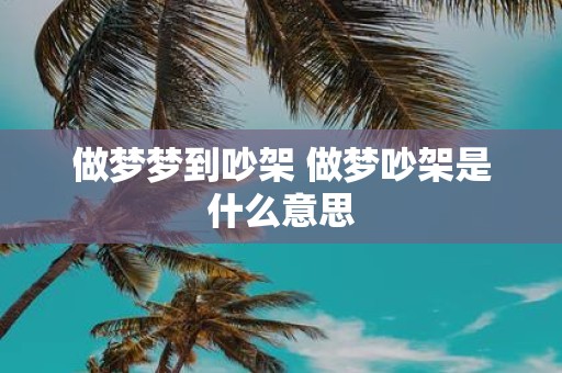 做梦梦到吵架 做梦吵架是什么意思