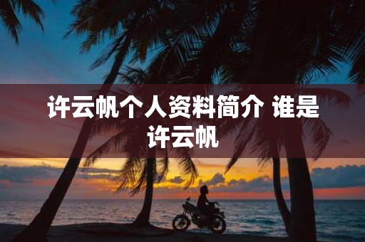 许云帆个人资料简介 谁是许云帆