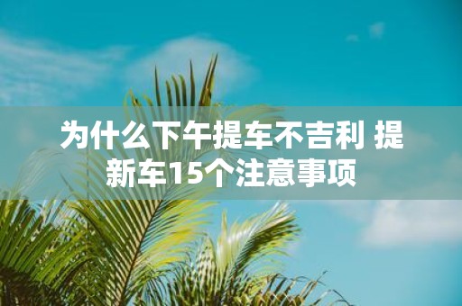 为什么下午提车不吉利 提新车15个注意事项