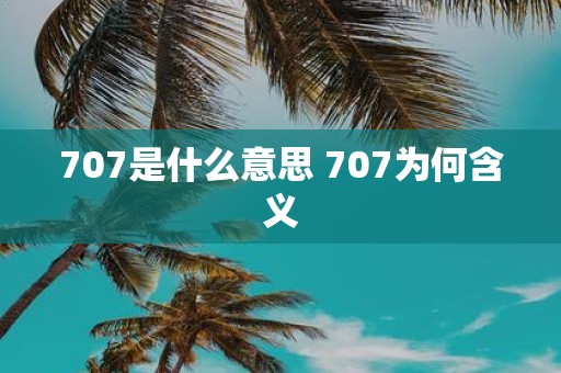 707是什么意思 707为何含义