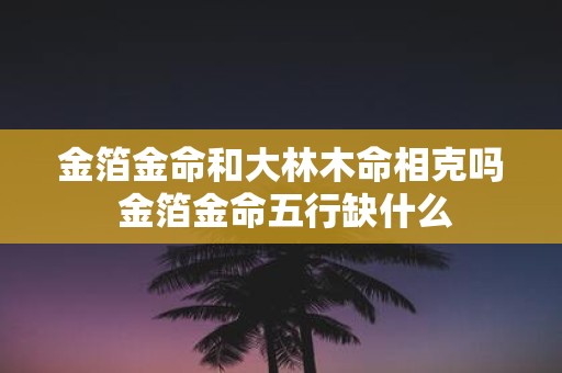 金箔金命和大林木命相克吗 金箔金命五行缺什么