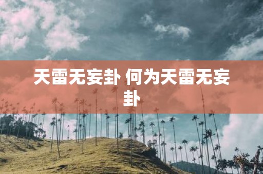 天雷无妄卦 何为天雷无妄卦