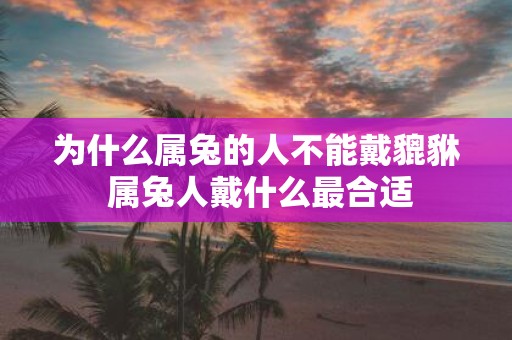 为什么属兔的人不能戴貔貅 属兔人戴什么最合适