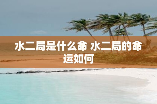 水二局是什么命 水二局的命运如何