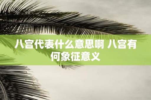 八宫代表什么意思啊 八宫有何象征意义