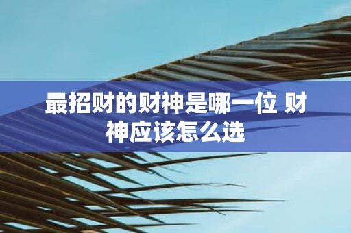 最招财的财神是哪一位 财神应该怎么选