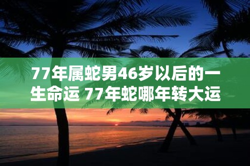 77年属蛇男46岁以后的一生命运 77年蛇哪年转大运