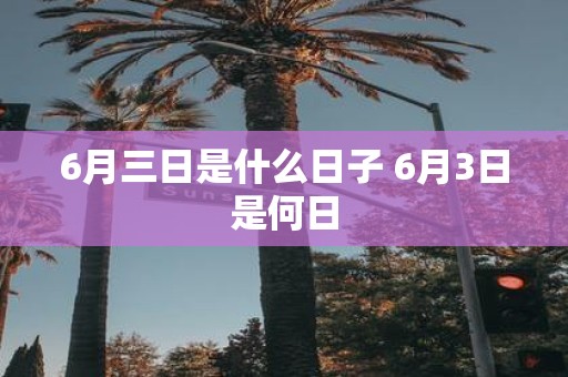 6月三日是什么日子 6月3日是何日