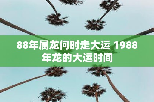 88年属龙何时走大运 1988年龙的大运时间