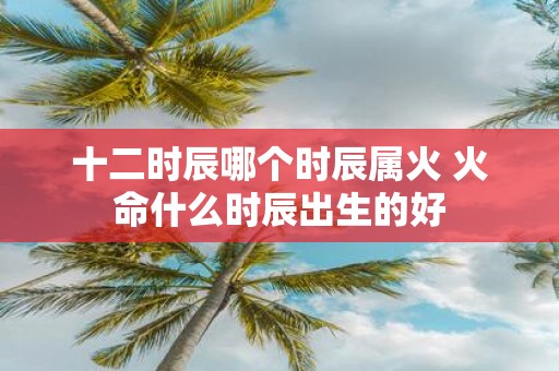 十二时辰哪个时辰属火 火命什么时辰出生的好