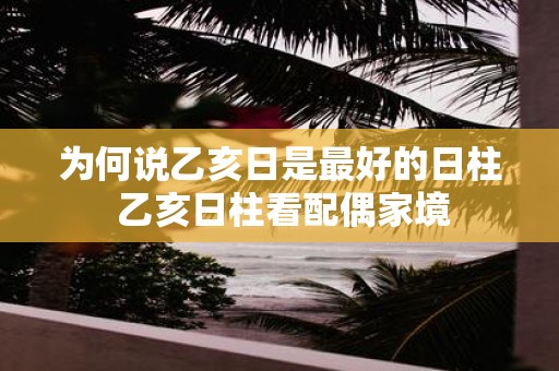 为何说乙亥日是最好的日柱 乙亥日柱看配偶家境