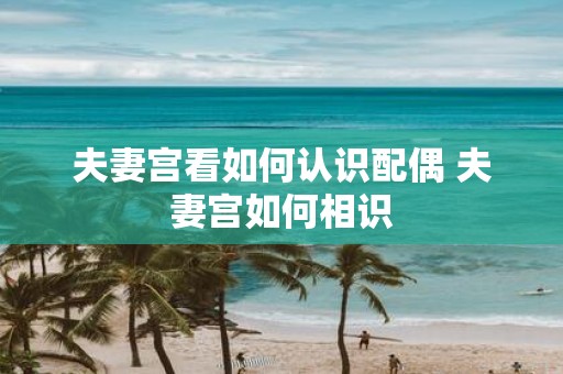 夫妻宫看如何认识配偶 夫妻宫如何相识