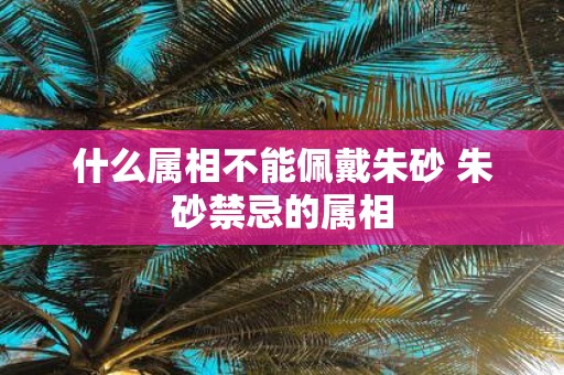 什么属相不能佩戴朱砂 朱砂禁忌的属相