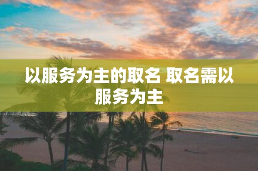 以服务为主的取名 取名需以服务为主