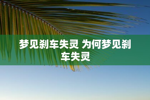 梦见刹车失灵 为何梦见刹车失灵