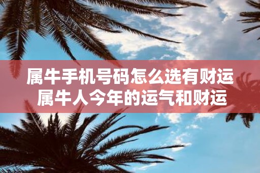 属牛手机号码怎么选有财运 属牛人今年的运气和财运