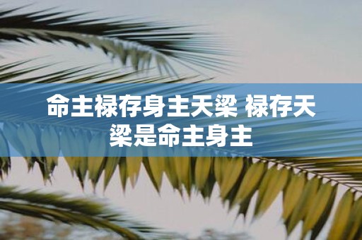 命主禄存身主天梁 禄存天梁是命主身主