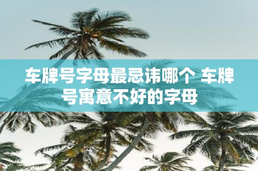 车牌号字母最忌讳哪个 车牌号寓意不好的字母