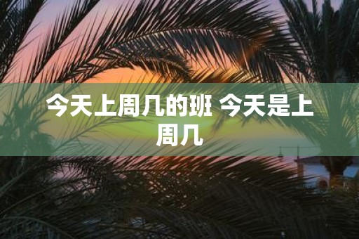 今天上周几的班 今天是上周几