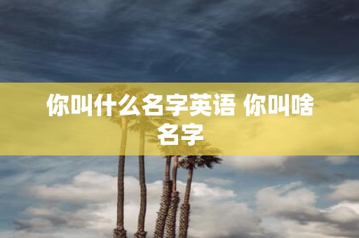 你叫什么名字英语 你叫啥名字