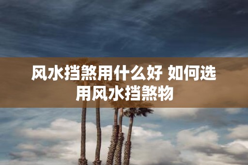 风水挡煞用什么好 如何选用风水挡煞物