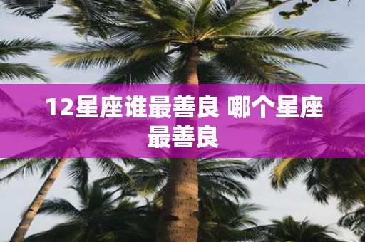 12星座谁最善良 哪个星座最善良
