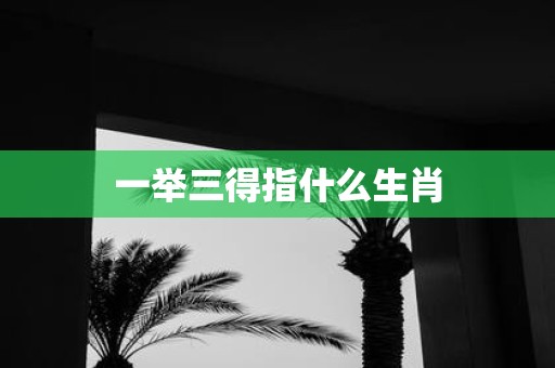 一举三得指什么生肖