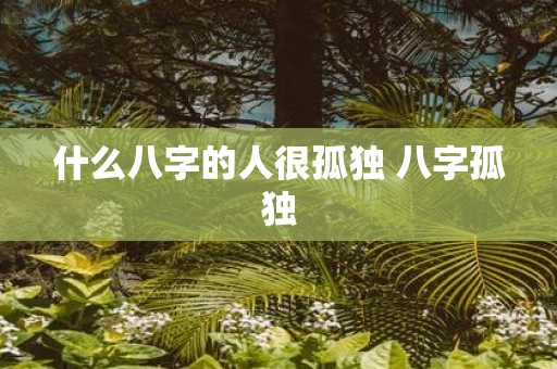 什么八字的人很孤独 八字孤独