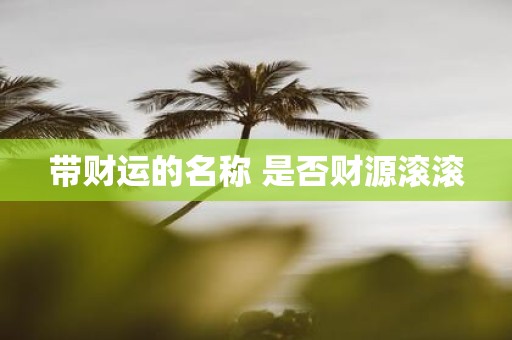 带财运的名称 是否财源滚滚