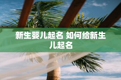 新生婴儿起名 如何给新生儿起名