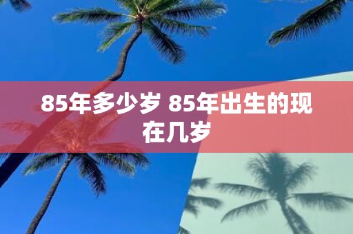 85年多少岁 85年出生的现在几岁