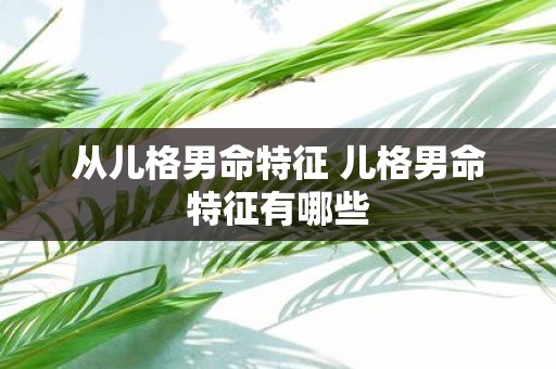 从儿格男命特征 儿格男命特征有哪些