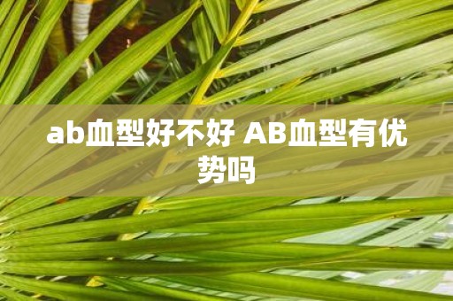 ab血型好不好 AB血型有优势吗