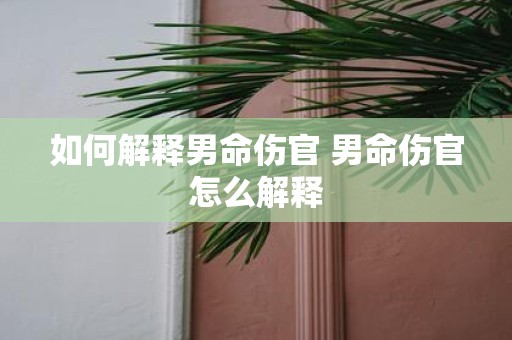 如何解释男命伤官 男命伤官怎么解释