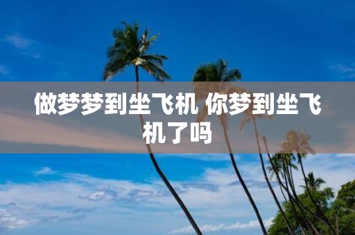做梦梦到坐飞机 你梦到坐飞机了吗
