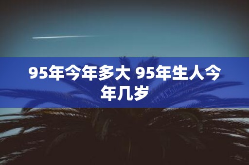 95年今年多大 95年生人今年几岁