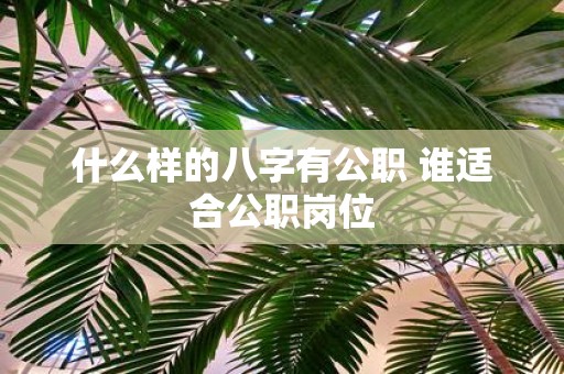 什么样的八字有公职 谁适合公职岗位