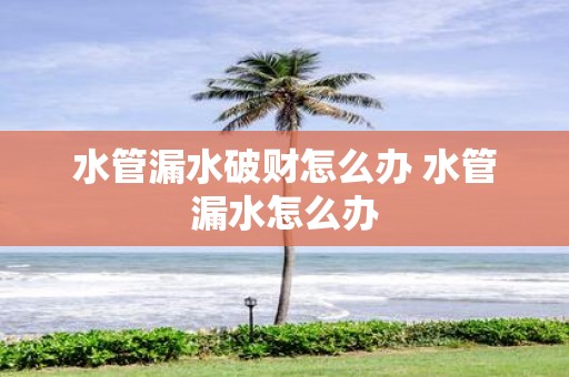 水管漏水破财怎么办 水管漏水怎么办