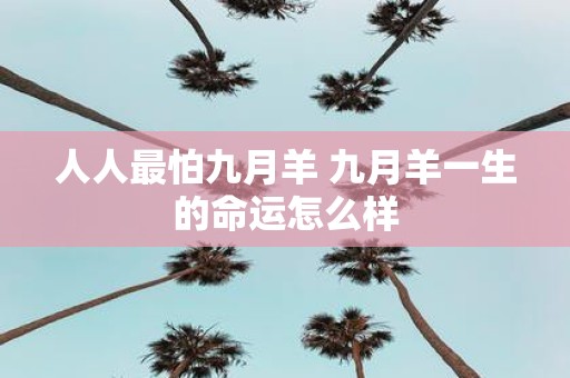 人人最怕九月羊 九月羊一生的命运怎么样