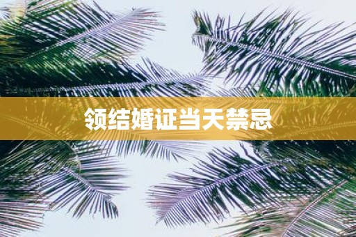 领结婚证当天禁忌