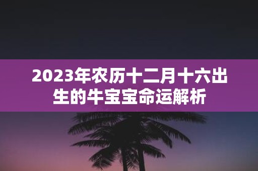 2025年农历十二月十六出生的牛宝宝命运解析