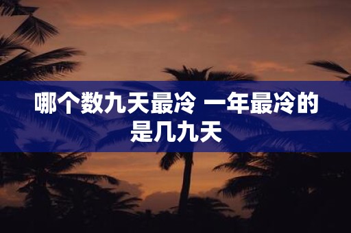 哪个数九天最冷 一年最冷的是几九天