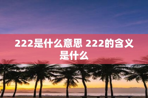 222是什么意思 222的含义是什么