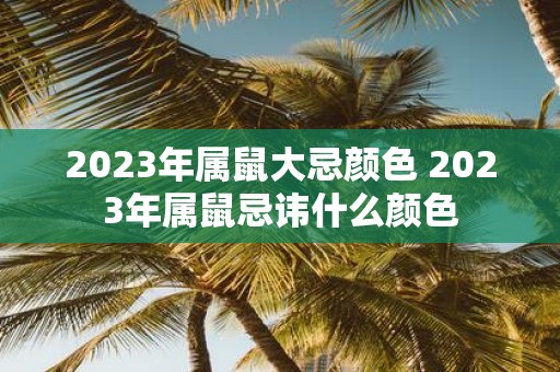 2025年属鼠大忌颜色 2025年属鼠忌讳什么颜色