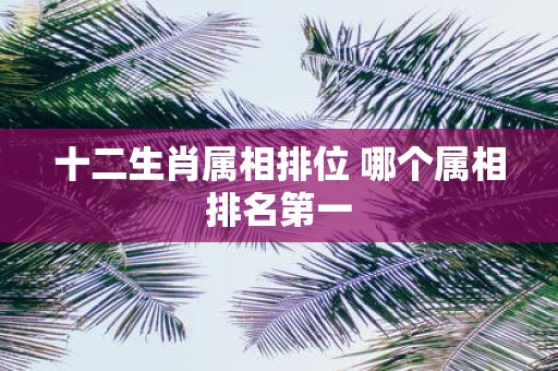 十二生肖属相排位 哪个属相排名第一