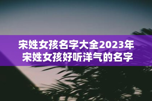 宋姓女孩名字大全2025年 宋姓女孩好听洋气的名字