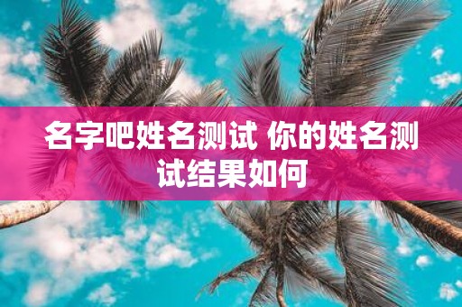 名字吧姓名测试 你的姓名测试结果如何